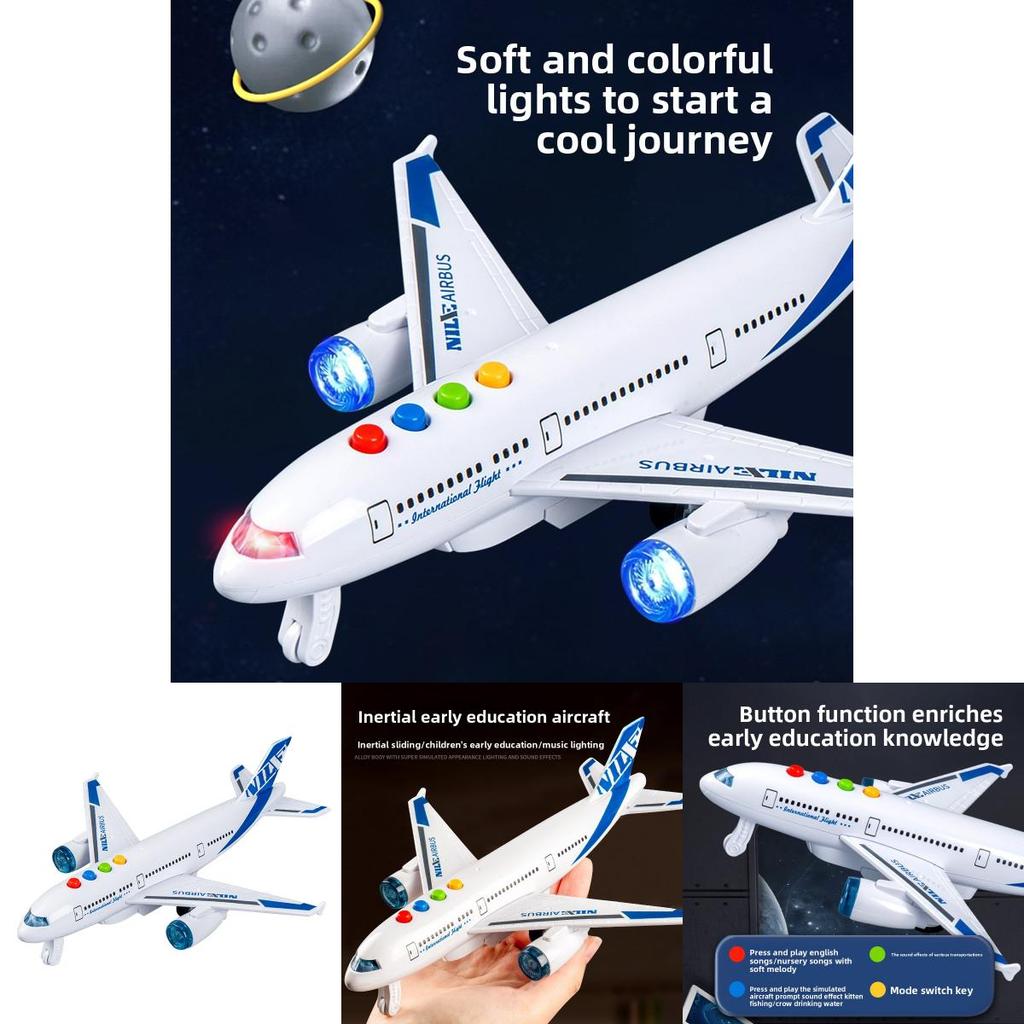 Childrens Inertia Light Sound Airplane Toy With Storytelling And Sensory Development For Boys