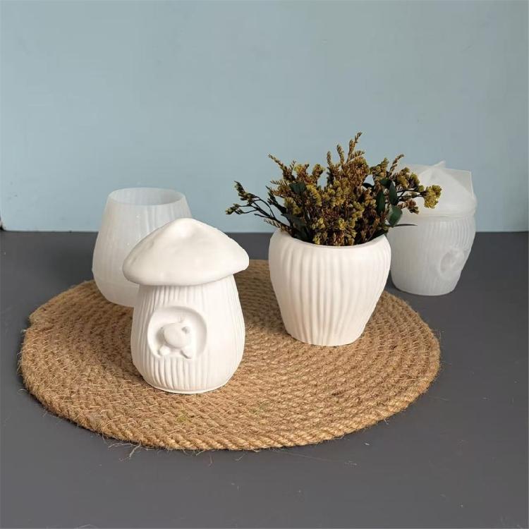 Premium Silicone Craft Mold with Intricate Mushroom Pattern For Handmade Enthusiasts Flower Pot Mould