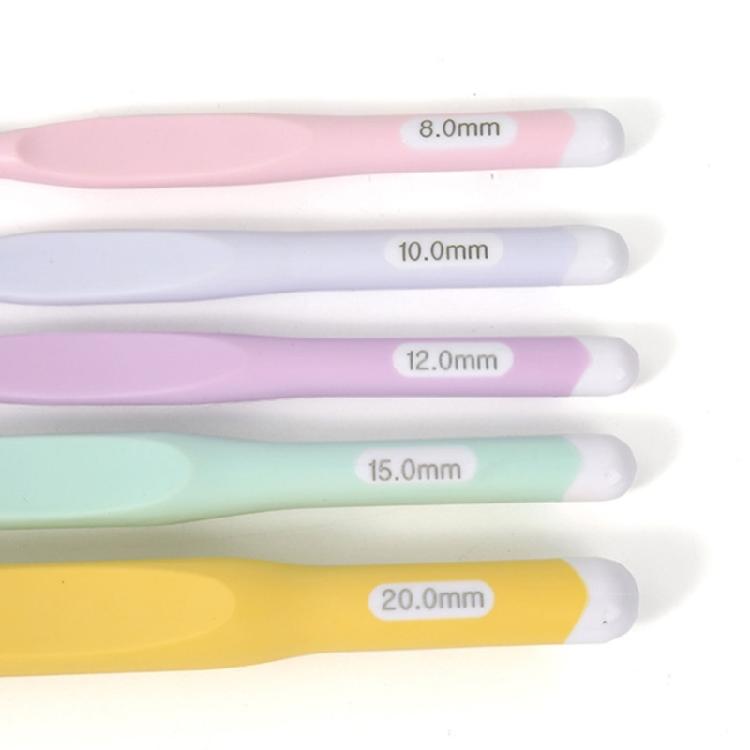 5 Pieces 8/10/12/15/20mm Crochet Hook Set Colourful Knitting Needle Ergonomical Crochet Needle Crochet Accessories