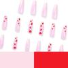 24pcs Long Press On Nails French Gradient Color Red Lips Print Artificial Nail for Women and Girl Party Activity