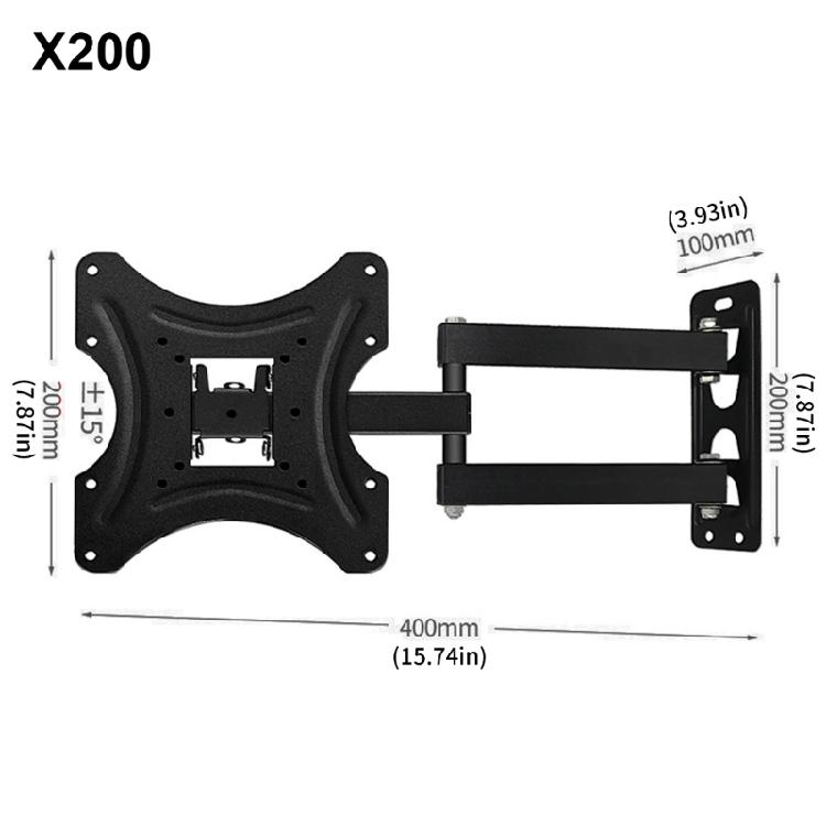 Heavy Duty Steel TV Wall Mount Holder with Adjustable Arm Tilt and Adjust for 26-55inch Flat Panel Displays Black