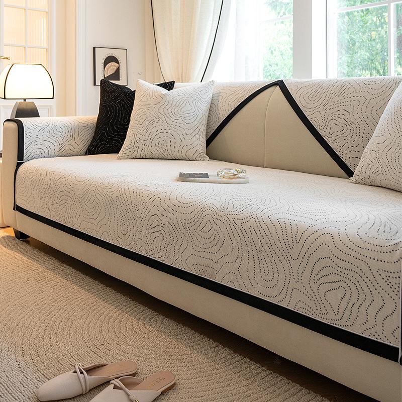 

Stylish And Simple Chenille Sofa Cushion Non-Slip Solid Color Light Luxury Embroidery Seat Cushion Sofa Cover Sofa Cover 70*70cm