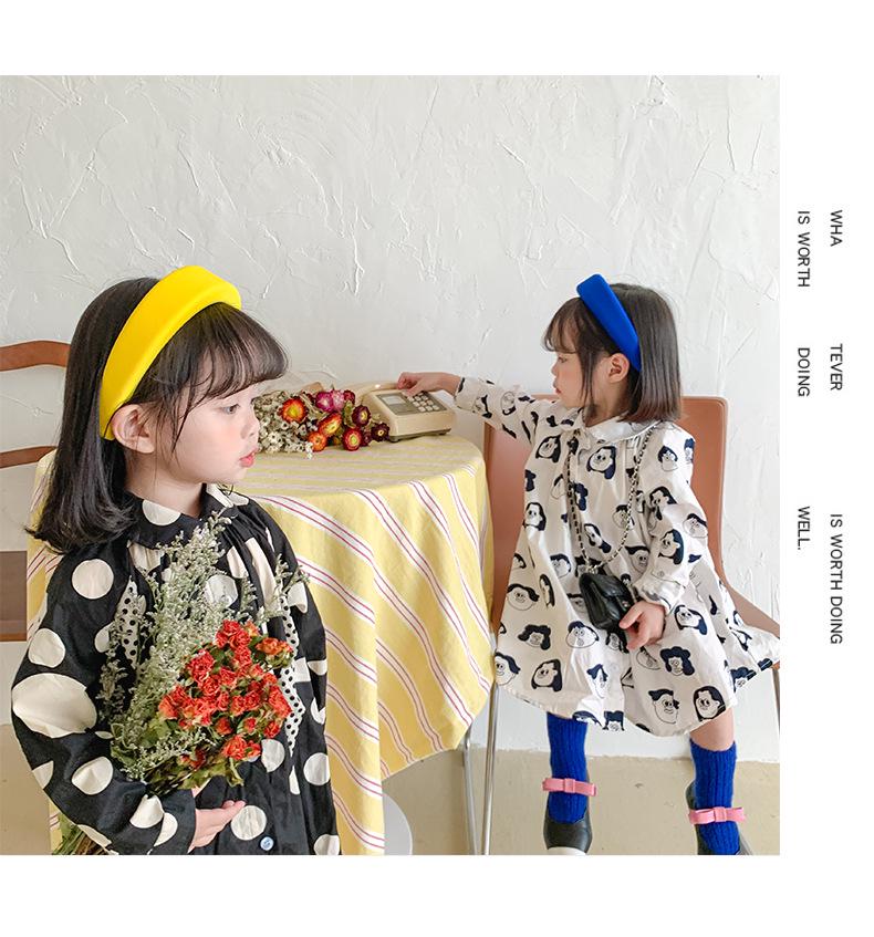 2026 Spring Korean Style Girls' Polka Dot Cotton Dress – Stylish, Loose Children's Clothing
