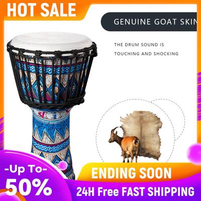 Goatskin Drumhead Musical Instrument Colorful Art Patterns 8inch Congo Drum Bongo Drum Great Gift for Beginners Adults and Kids