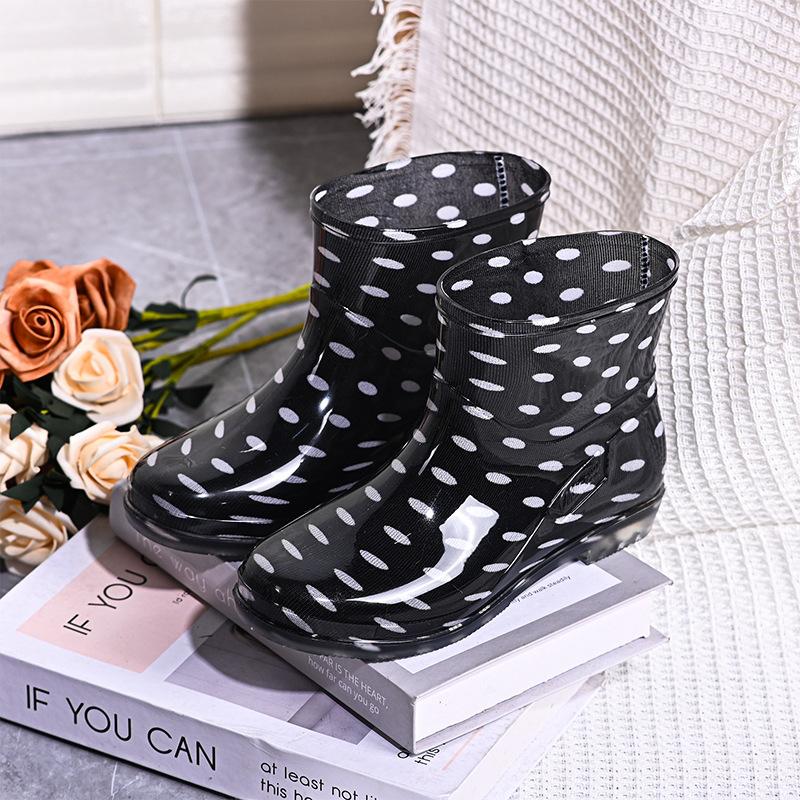 Damen Kurze Röhre Blumenmuster Gummistiefel - Wasserdicht, Rutschfest, Modisch, Niedrig geschnittene Gummischuhe für Küche & Draußen… Mehr
