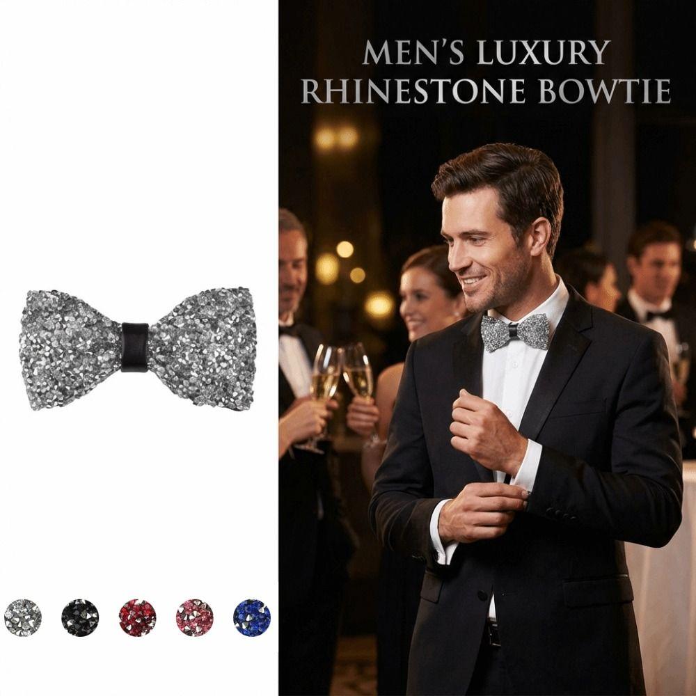 Corbata de cuello ajustable Lazo brillante Corbata de cristal con purpurina formal Ocasión de banquete
