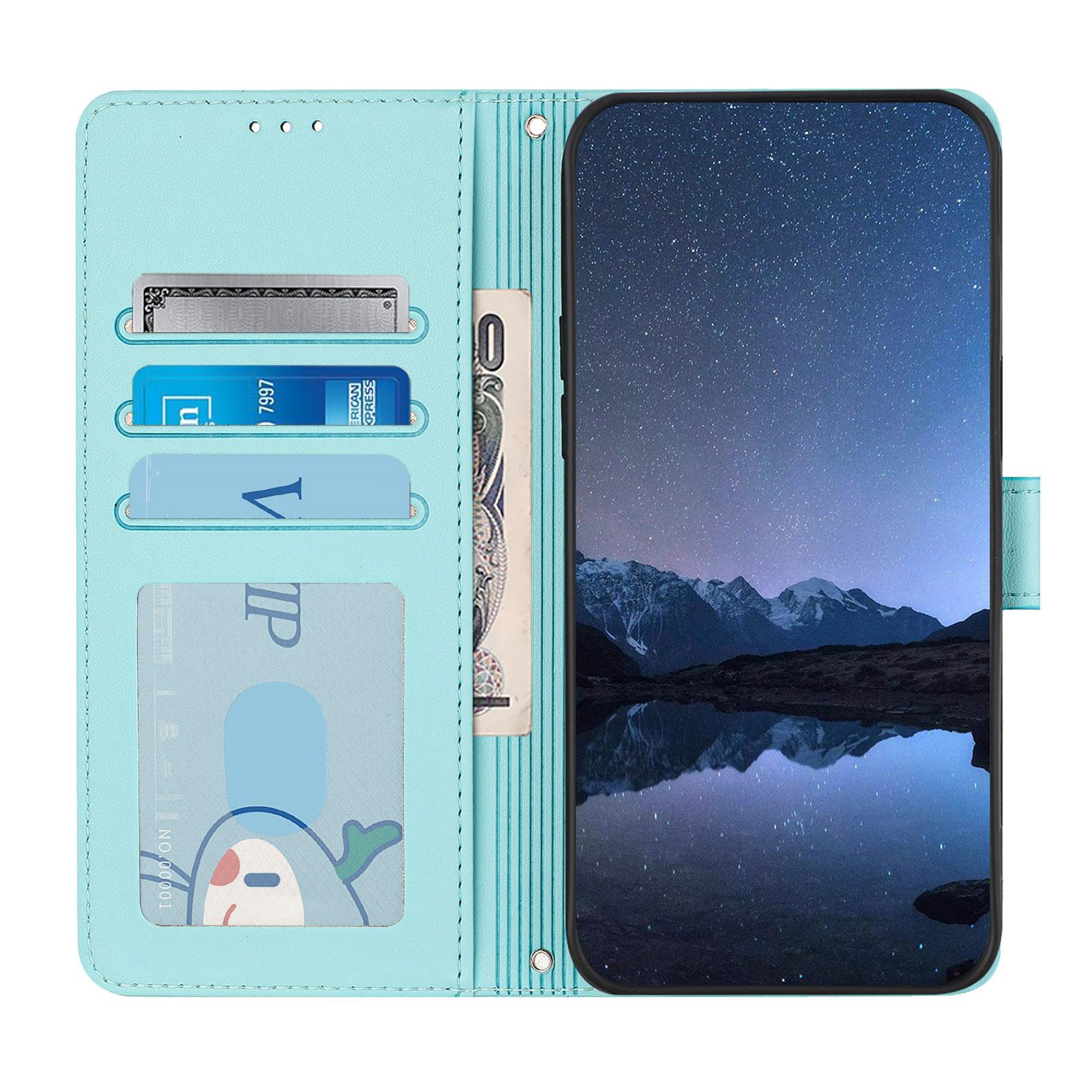 

Чохол для Samsung Galaxy S25 із ремінцем, RFID-блокуванням, шкіряний гаманець, візерунок кіт-миша Purple