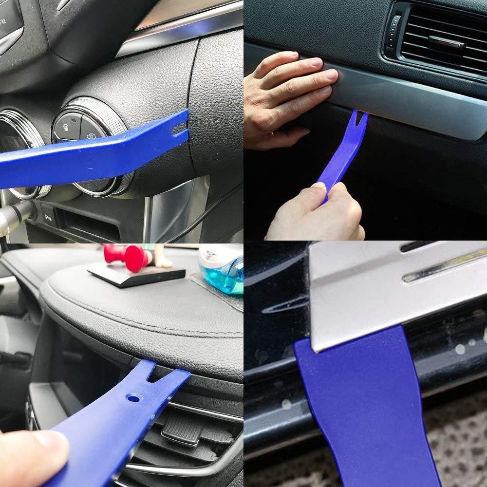 CAVLA 12 Piece Set Upholstery Removal Tool Panel Removal Power Seed Removal Tool Clip Clamp Tool (Blue) (12)