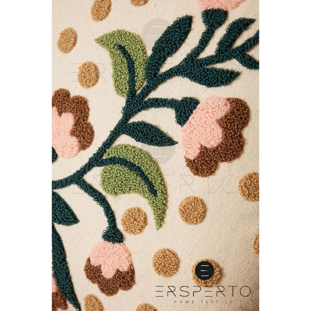 Flower Tassel Linen Decorative Throw Pillow Cover Pillow Case 1 Piece 43x43cm