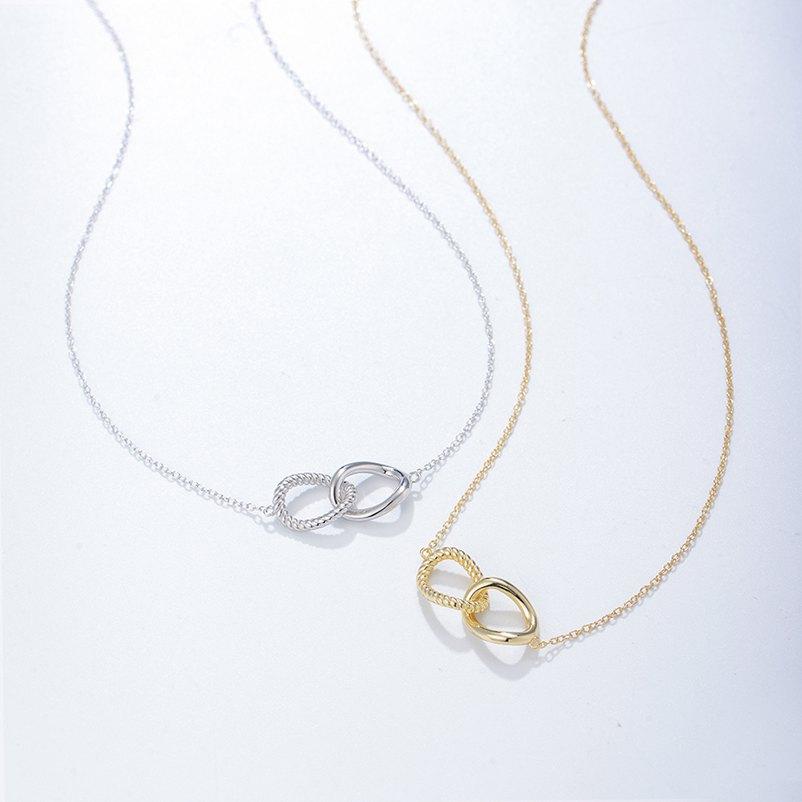 Mlluki 925 Sterling Silver 14K Gold Plated Irregular Twisted Pendant Necklace for Women