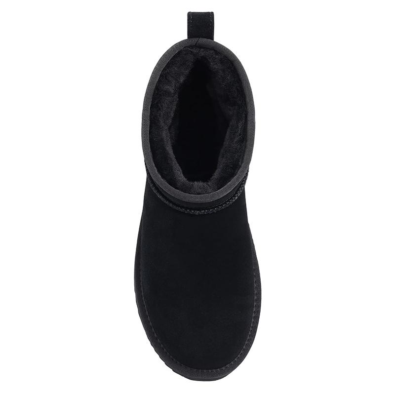 Fashion Kidmi Women's Boots Genuine Suede Mini Boots for Women Winter Fuzzy Snow Boots Short Ankle Boot Fur Lined Snow Boots Women Shoes