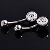 Titanium Zircon Navel Ring 14G Barbell Piercing Jewelry (6/8/10mm)