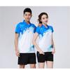 Breathable Badminton Shirts Men Women Casual Sports Training Tops Quick-Dry Athletic Tees Red Blue