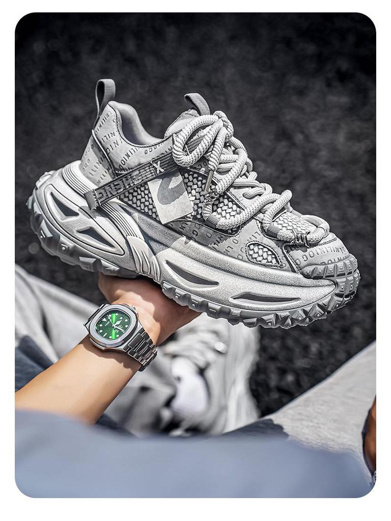 2025 European Men's High-End Trendy Dad Shoes - Autumn Casual, Height-Increasing Sports Style