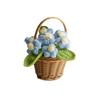 Small Crochet Flower Pot Handmade Puff Flower Potted Ornament  Office Desktop Decoration