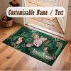 Nature Library Travel Theme Crystal Velvet Floor Rug Personalized Custom Name Text Warm Carpet Home Decoration