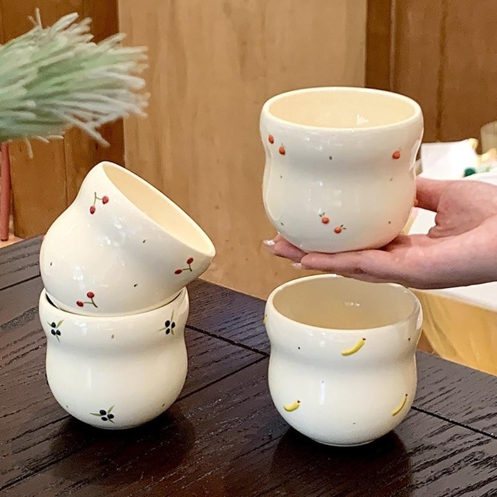 Hand-painted Ceramic Mug Embossed Fruit Water Cup Exquisite Coffee Cup  Gift Giving