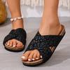 Fashion Fashion Leopard Print Cross Band Slippers Women 2025 Summer Plus Size Platform Sandals Woman Non Slip Beach Flip Flops Female 43