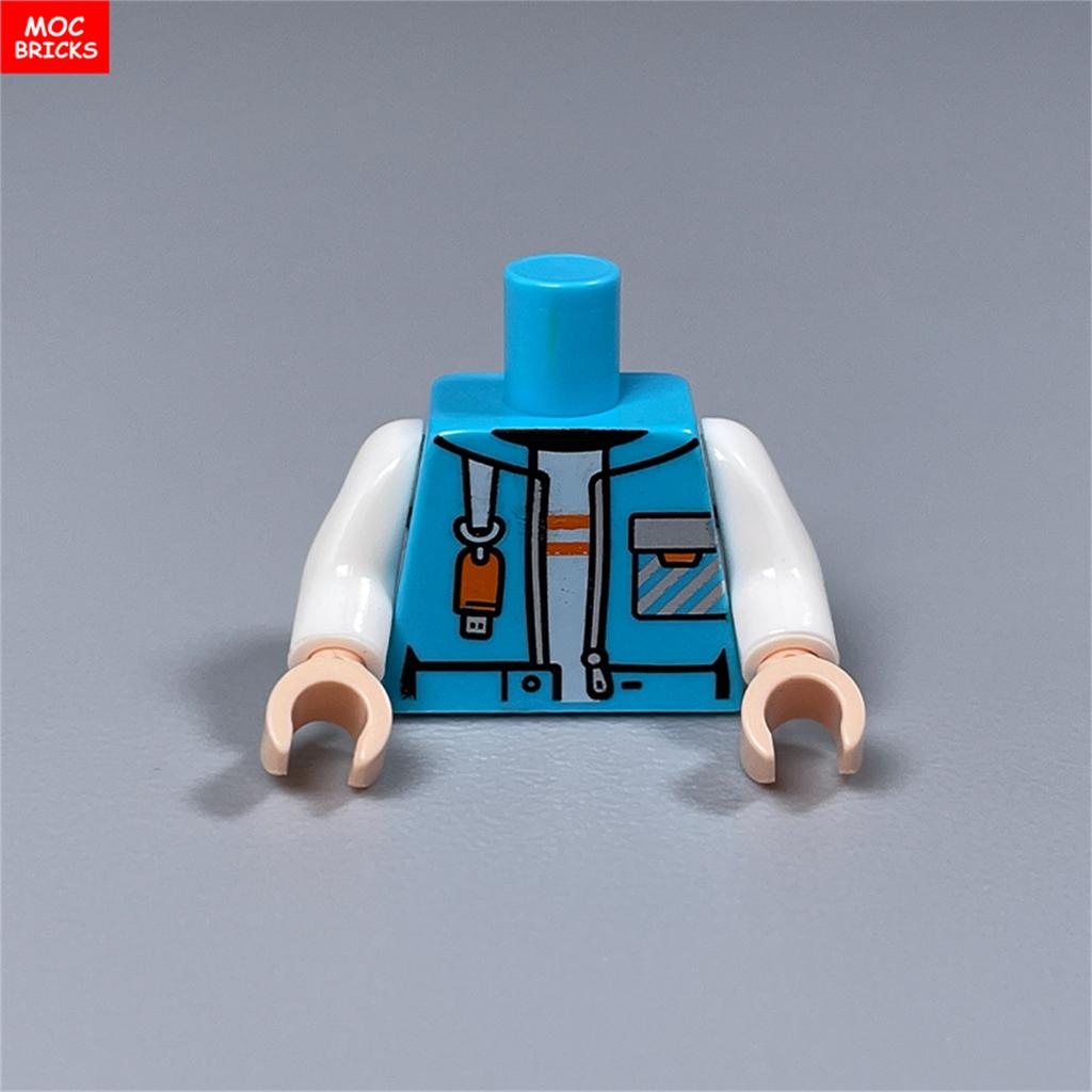 5pcs/lot MOC Bricks Torso Suit Body Wear Arms Hands Muscle Chef Cloth Educational Building Blocks Assembled Toys Plastic Dolls