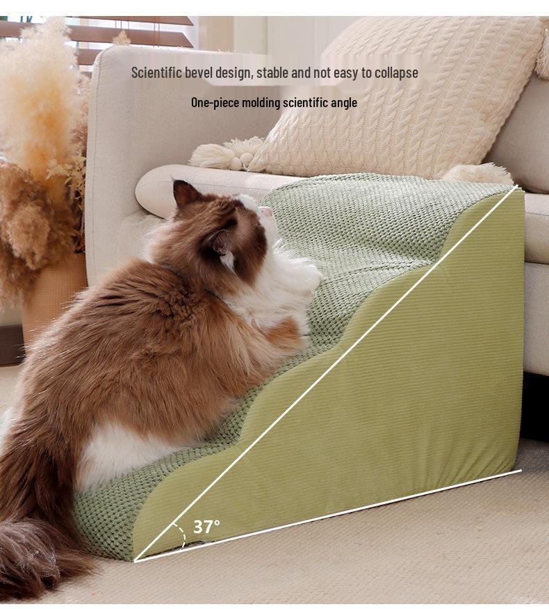 Removable Non-slip Pet Stairs: Washable Dog Ramp & Auxiliary Steps for Beds