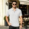 New Men's Business Casual Short Sleeved Bone Flower Solid Color POLO Shirt Fashion Breathable Comfortable Summer Versatile Top