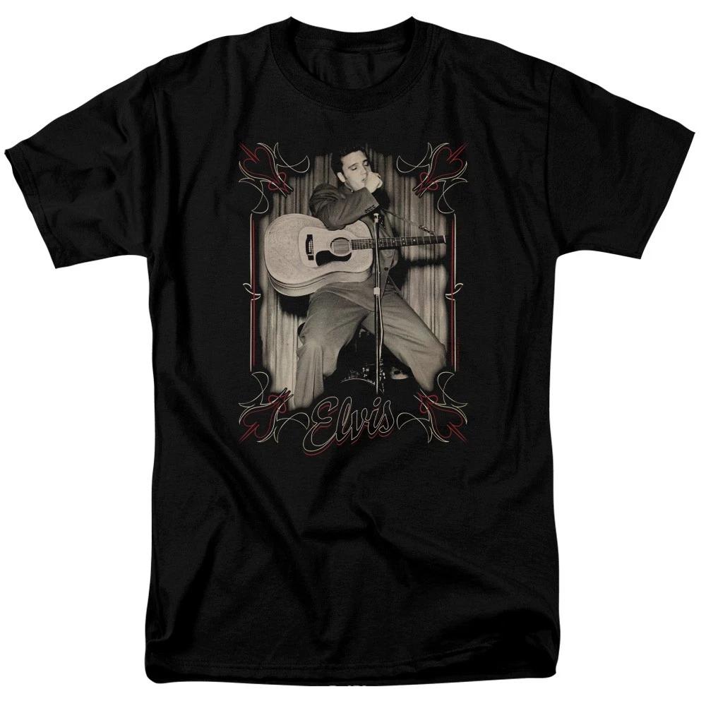 Elvis Presley - Elvis Pinstripes -  Unisex Short Sleeve Children s T-shirt - Black 140