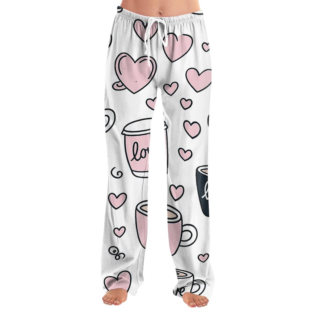 Women's Drawstring  Printed Casual Pants