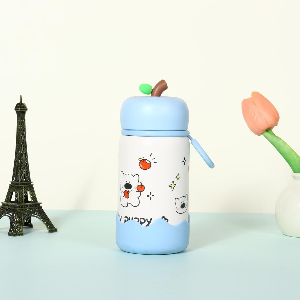 Mengqu Cartoon Apple Thermos Cup High Value 111 Stainless Steel Children's Apple Cup Portable Girls Pocket Cup