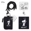 Marimo Craft Snoopy Travel Smartphone Shoulder Bag with Key Pass Case, Black (SPZ-4100)
