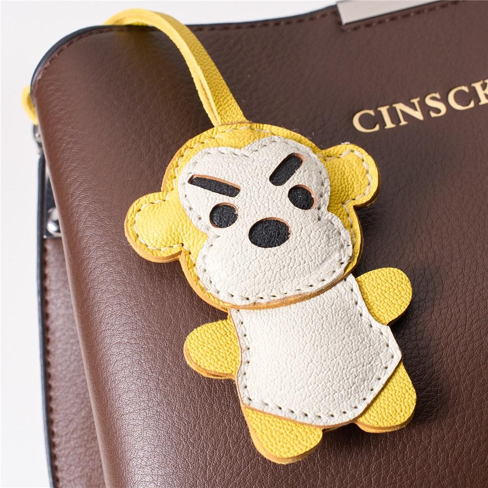 Echtes Leder Niedliche Affen Tasche Leder Accessoire Rucksack Schlüsselanhänger Puppe Anhänger
