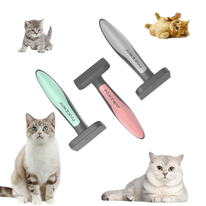 

Щетка для ухода за домашними животными из нержавеющей стали, эргономичная нескользящая ручка, эффективный инструмент для удаления линьки, расческа для чистки волос для кошек и собак