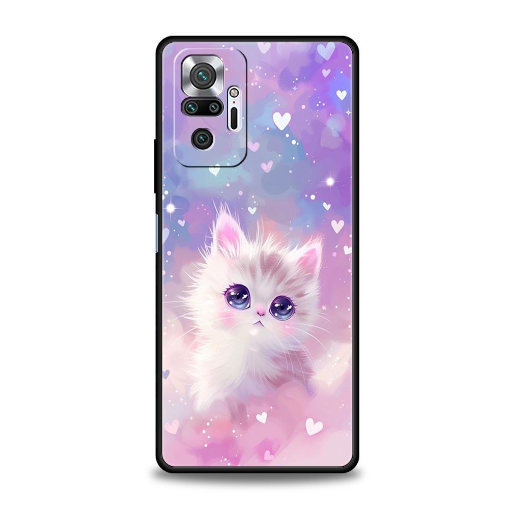 Colorful Cat Design Phone Case Cover for Redmi 14C 10C Note 15 14 13 12 10 11 K40 Pro Plus 5G Soft TPU Shockproof Shell Fundas