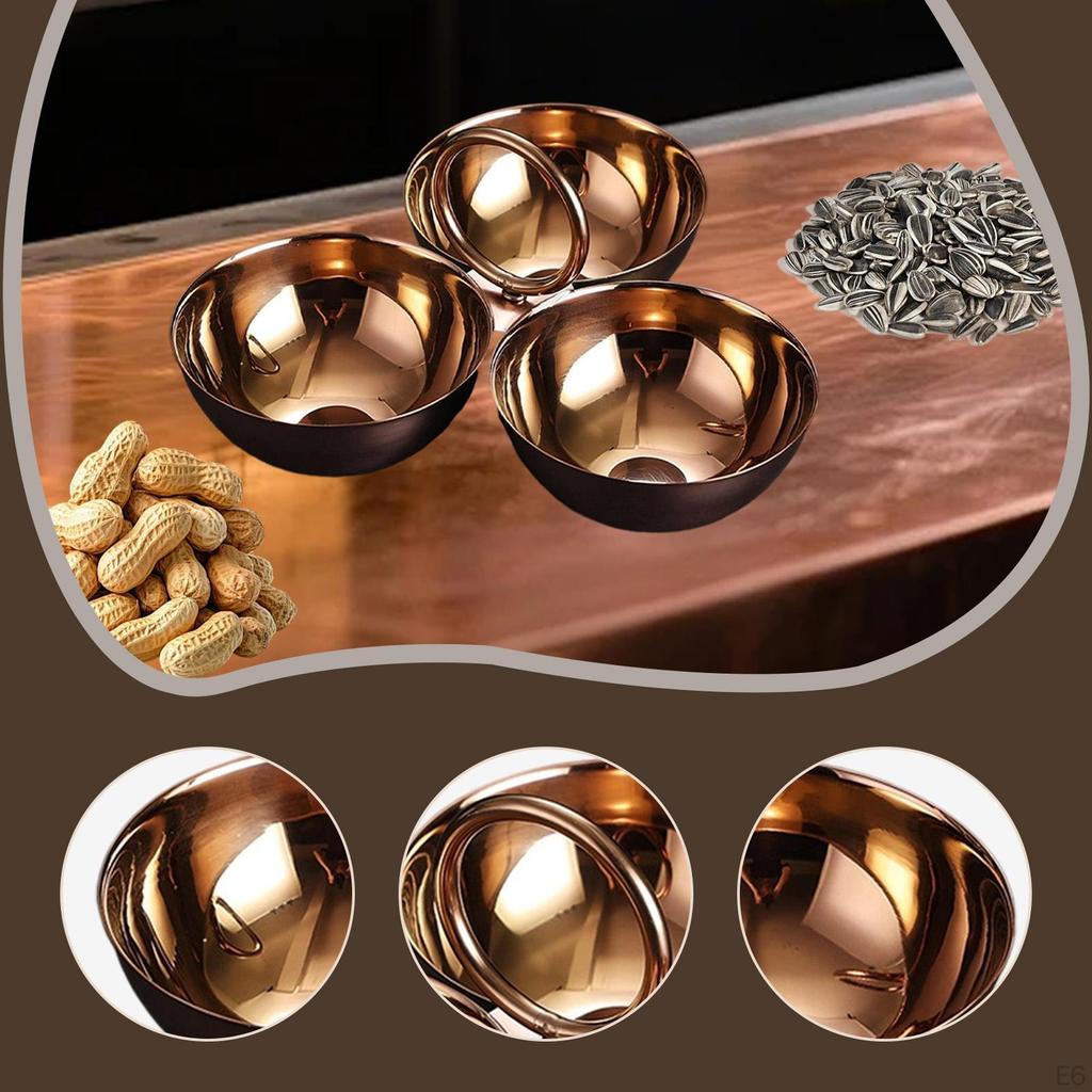 Stainless Steel Snack Serving Bowls Appetizer Platter Multipurpose Portable Plates for Hosting
