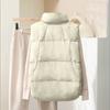 Women's Solid Color Zipper Fashion Pockets Stand-Up Collar Vest Top Coat