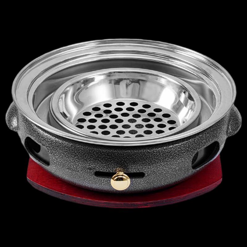 OEING Round Cast Iron Charcoal BBQ Grill
