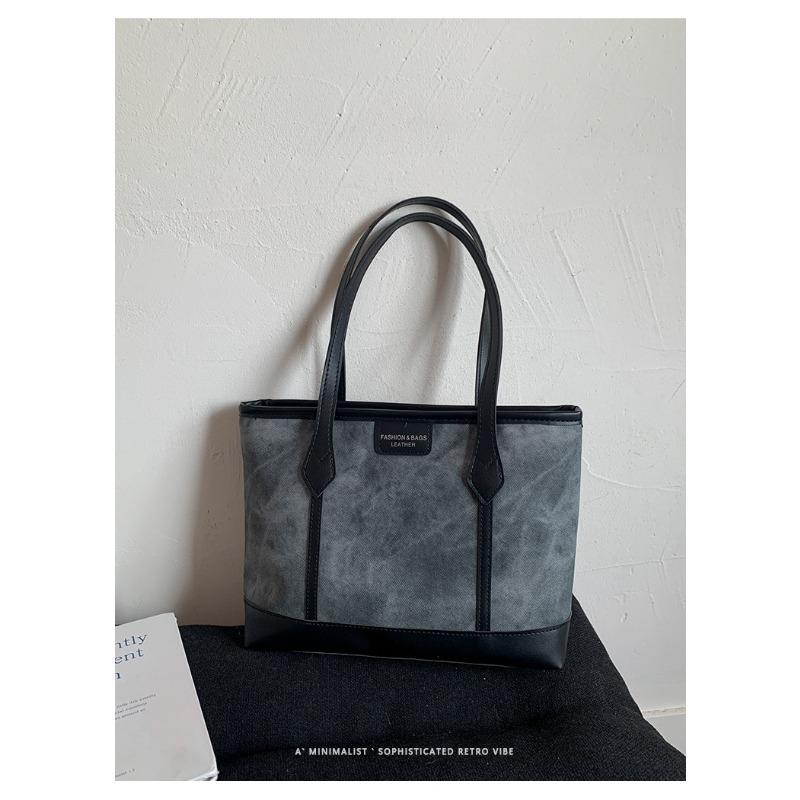 Autumn New Color Matching Commute Fashion Casual Simple Messenger Large Capacity Shoulder Tote Bag Women