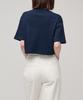 MUSINSA STANDARD WOMAN Women'S Relaxed Fit Crew Neck Crop T-Shirt [Navy]