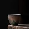 Style Chinese Tea Cup Single Gold Glazed Ceramic Cup for Gongfu Tea Meditation Handmade Oriental Tea Ware