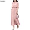 Women Casual Lace Splice Cape Shape Elegant Long Dress