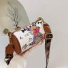 Fashion Graffiti Print Crossbody Bag, Trendy Shoulder Cylinder Bag, Women's Vintage Handbag & Barrel Purse