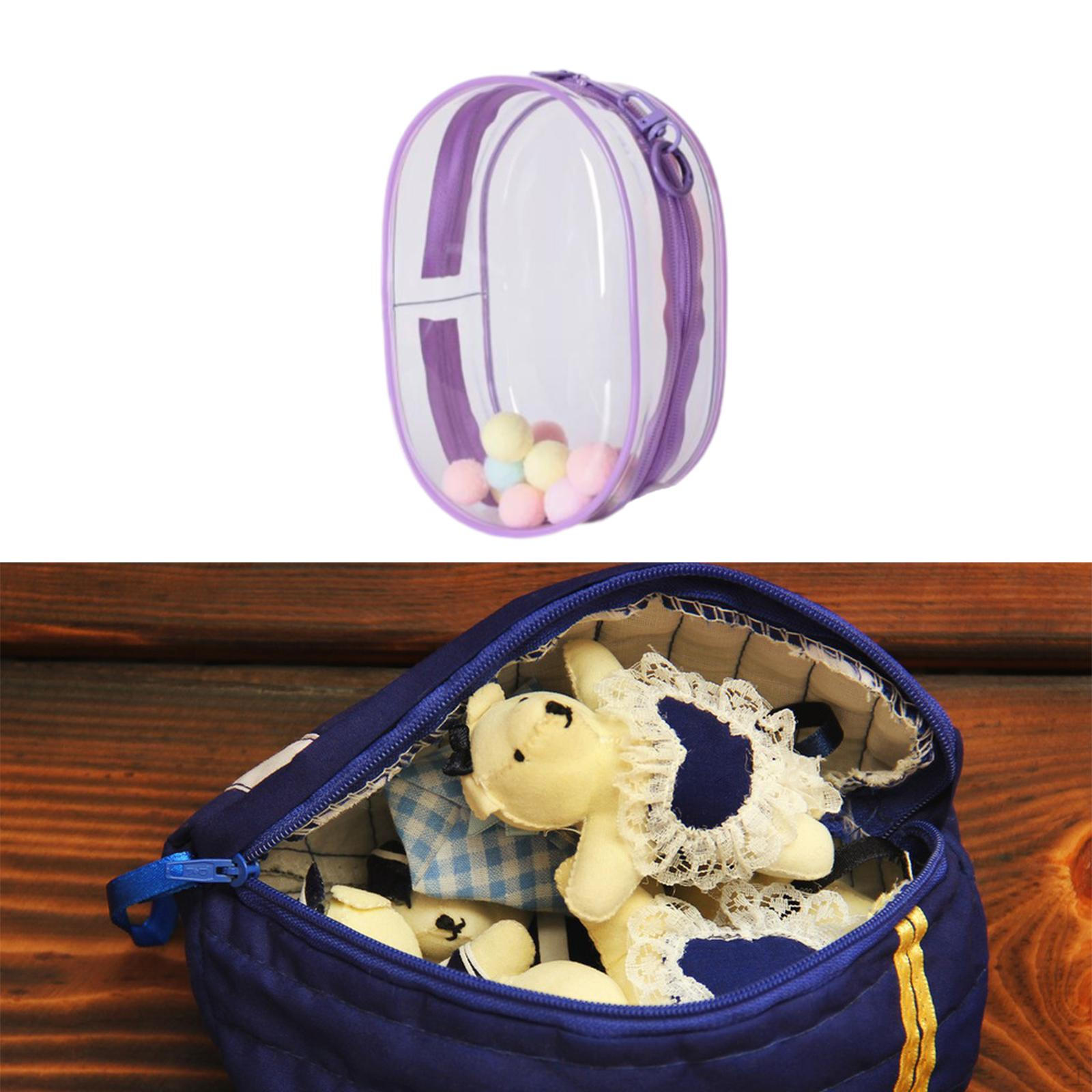 

Прозрачная сумка для демонстрации фигурок, подвесной органайзер для кукол, портативный прозрачный крошечный мешочек для Purple