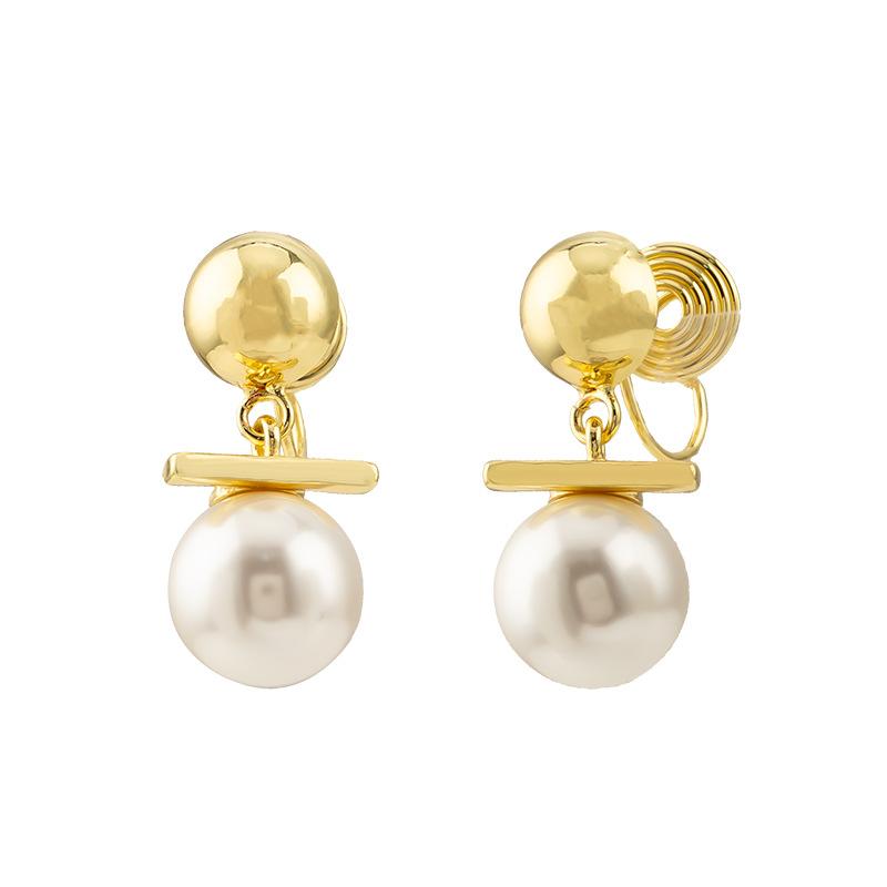 

Серьги-подвески с имитацией жемчуга без ушей, винтажная элегантная спираль от комаров, клипса для ушей