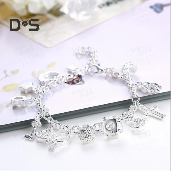 Bracciale da Donna Multi Ciondoli Lega Catena Vuota Colore Solido Moschettone Gioiello da Polso Donna Regalo di Anniversario Braccialetto Leggero