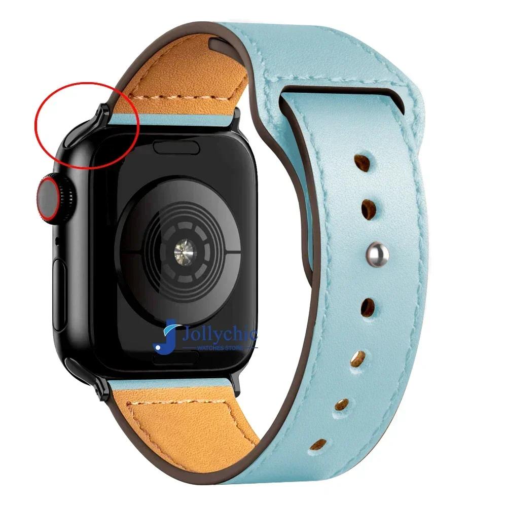 Watchband Leather Strap for Apple Watch Band 44mm 45mm 41mm 40mm 42mm 38mm 49mm 45 Mm Correa Bracelet IWatch Series 8 Ultra 3 6 SE 7 Strap