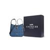 Coach Hadley 25 Classic Logo Denim And Leather Shoulder Bag Medium Women Shoulder Bag Indigo CDB98-IMTYV