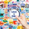50 Text Father's Day Stickers Creative Thanksgiving Father's Day Birthday Greeting Card Decoration Stickers