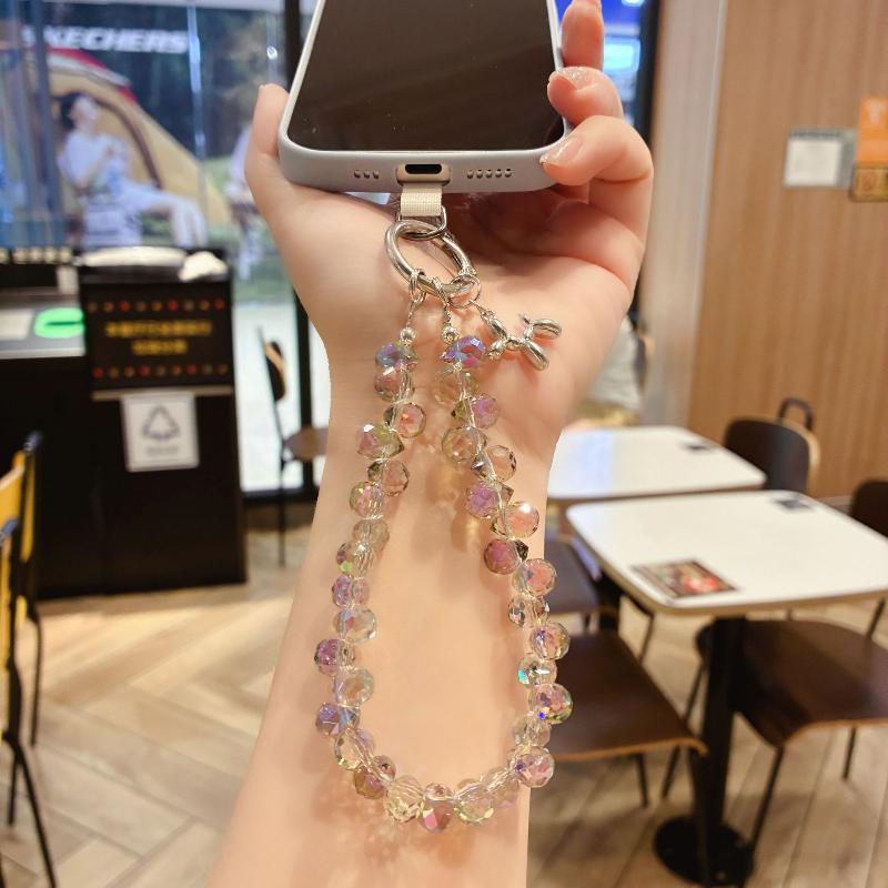 1 Piece Hand-Beaded Wrist Chain Mobile Phone Lanyard High-End Luxury Short Water Drop  Hanging Chain Hand-Held Pendant