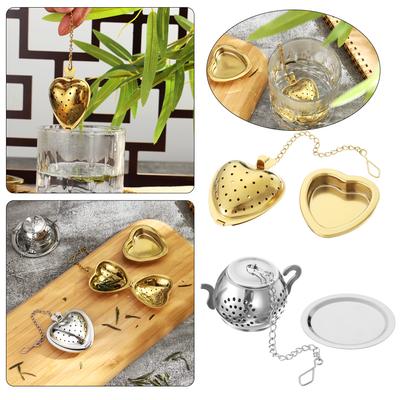 3D Heart Tea Ball Tea Infuser Tea Strainer Stainless Steel Teapot