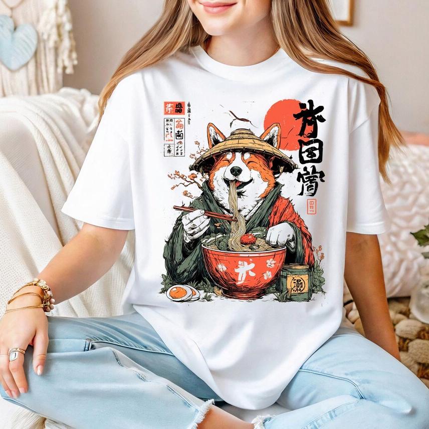 

Corgi RaUnisex Tshirt Corgi Mom Shirt Funny Welsh Corgi Tee Kawaii Corgi Tee Japanese Foodie Shirt Food Lover Shirt S