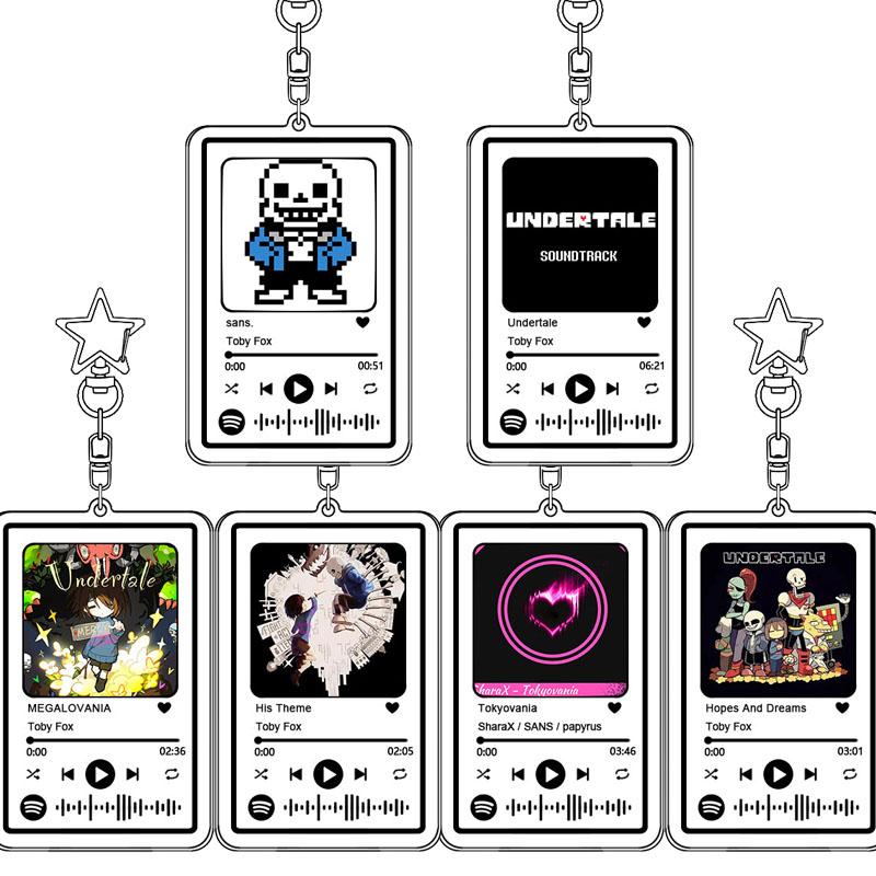 Chic Studio Unisex Music Keychain Undertale Exquisite Portable Game Soundtrack Bag Decorate Keyring Pendant Accessories Student Festival Gift
